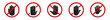 Restricted area crossed hand sign. Access denied icon