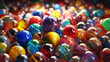 Colorful kids game toy antique marbles ball glass background