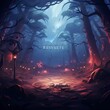 Battle arena with runes night magic forest image Ai generated art