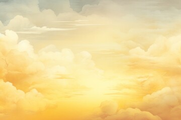 Wall Mural - Yellow sky with white cloud background