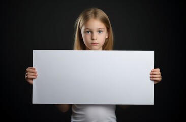 Sticker - woman holding blank billboard