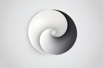 Aufkleber - dynamic spiral, gray lines, abstract yin yang, black and white, conceptual coexistence, modern art