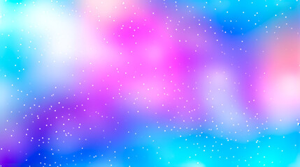 Sticker - Blue and pink background with stars and blurry image of the sky.