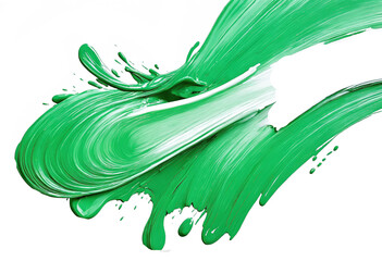 Wall Mural - green brush strokes and splashes isolated against transparent background
