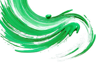 Sticker - green brush strokes and splashes isolated against transparent background
