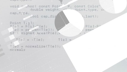 Poster - Animation of financial data processing over grey background