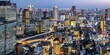 © imageBROKER - Osaka city from above with the skyline skyscrapers panorama at night in Osaka, Japan, Asia