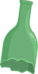 Poster - half bottle waste icon cartoon vector. glass trash sort. separation rubbish