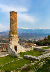 Wall Mural - Ruined Red Mosque in Berat Castle, Albania. Remains of mosque.