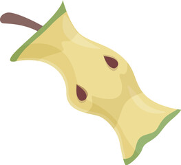 Poster - bite apple waste icon cartoon vector. sorting food bin. drinking refuse