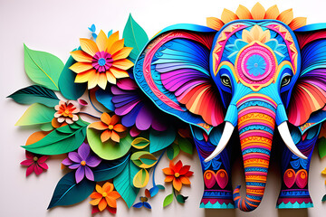 Wall Mural - mandala elephant image coloring paper for adults - beautiful coloring experience with calm and sensi
