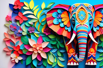 Wall Mural - mandala elephant image coloring paper for adults - beautiful coloring experience with calm and sensi