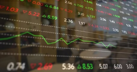 Poster - Animation of financial data processing over office