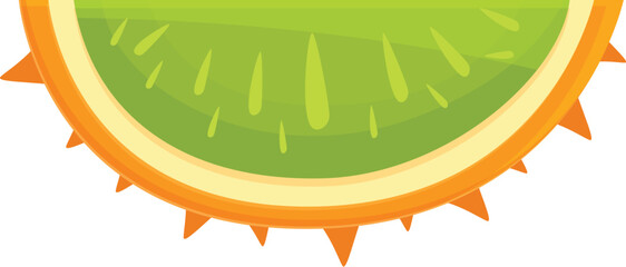 Poster - Peel fruit icon cartoon vector. Orange kiwano. Organic juice eco