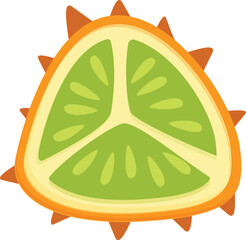 Poster - Exotic eco fruit icon cartoon vector. Kiwano dessert. Seed plant