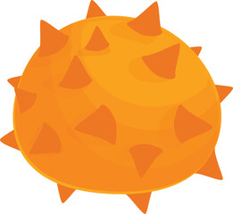 Poster - New kiwano fruit icon cartoon vector. Orange plant tree. Fruit farm organic