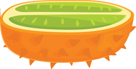Poster - Half kiwano fruit icon cartoon vector. Melon summer. Fruit farm organic