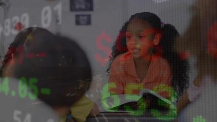 Poster - Animation of statistics and data processing over diverse school children in classroom