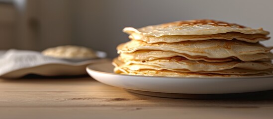Aufkleber - Perfect pancakes for Shrove Tuesday copy space. with copy space image. Place for adding text or design