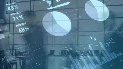 Poster - Animation of financial data processing over airport