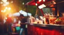 Detailed shot of a food truck serving up delicious treats, a staple at any music festival experience.