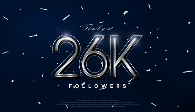 Blue silver design for greeting to 26k followers celebration.