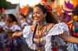 Hermosa Chica Afro con Sonrisa encantadora en Vestido Tradicional.