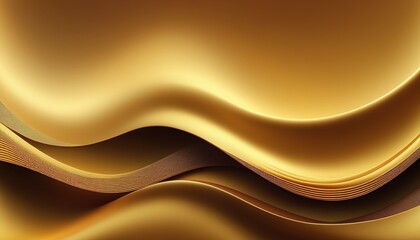 Poster - Luxury Golden Color Abstract Wave Background