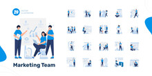 Marketing Team Business Strategy Illustration Set