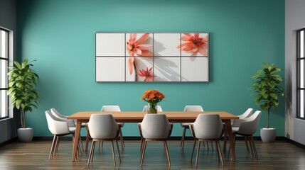 office room or meeting room with abstract picture on the wall