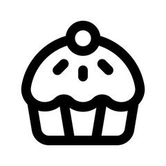 Sticker - cupcake line icon