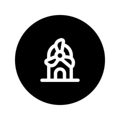 Sticker - windmill line circular icon