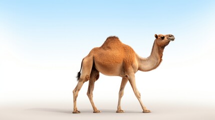 Wall Mural - Arabian camel isolated on white background isolated on white background,. Created using Generative AI Technology