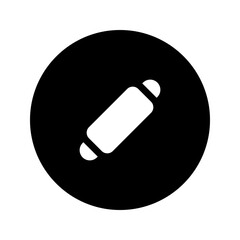 Sticker - rolling pin glyph circular icon