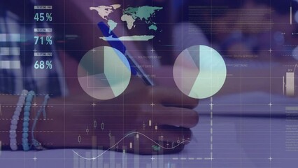 Poster - animation of financial data processing over diverse students using computers