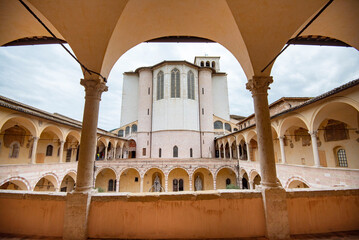 Sticker - Courtyard of the Friary - Assisi - Italy