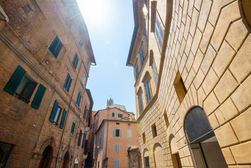 Wall Mural - Buildings in Old Town of Siena - Italy