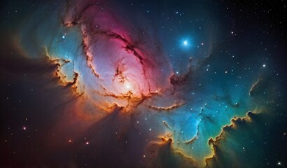 Wall Mural - Colorful space galaxy cloud nebula, Stary night cosmos, Universe science astronomy from AI Generative