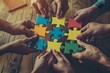 Teamwork Business Team Meeting Unity Jigsaw Puzzle