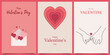 happy valentine's day vertical design with couple hand, paper cut heart and letter. for card, sale header or voucher template