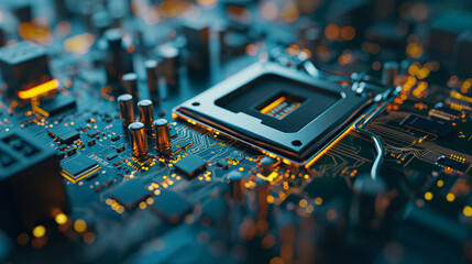 Wall Mural - High-Tech Circuit Board Abstract Background