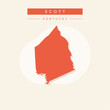 Vector illustration vector of Scott map Kentucky