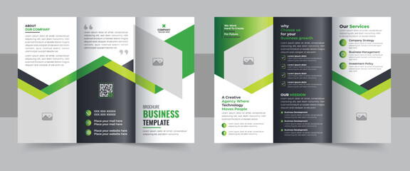 Wall Mural - Business trifold brochure template, Multicolor Brochure Design layout