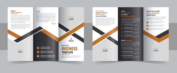Wall Mural - professional tri fold brochure design, modern business trifold brochure template