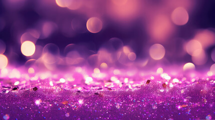 Wall Mural - A shimmering and vibrant purple glitter background perfect for adding a touch of glamour and sparkle to designs, ideal for party invitations, website headers, and social media graphics.
