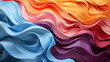 A close up of a colorful abstract painting of wavy lines, This asset features vibrant, undulating lines in a close-up view. Suitable for backgrounds, art prints, and creative design projects.