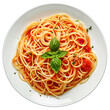 © twilight mist - Plate of Spaghetti isolated on white background, top view
