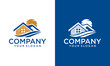 Creative lake house logo with a house over lake or water style for any business especially for travel, real estate, hotel, etc