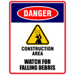 © modisketch - Danger, Construction area, watch for falling debris, sticker vector