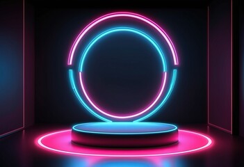 Wall Mural - blue neon light